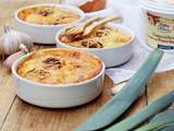 Clafoutis cancoillotte, poireaux et chorizo