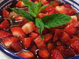 Fraise au vinaigre balsamique et à la menthe