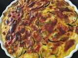 Gratin de courgettes, poivrons et parmesan