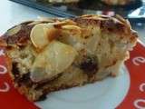 Cake aux poires, amandes et chocolat