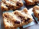 Flapjack aux flocons d'avoine, chocolat et raisins secs