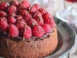 Gâteau au chocolat et aux framboises