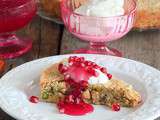 Gateau aux amandes, pistache et sa sauce à la grenade