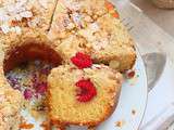 Gâteau framboises et crumble d'amandes