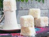 Lamingtons au chocolat blanc