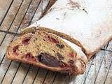 Stollen façon foret noire au chocolat et cerises