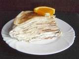 Gâteau de crêpes aux zestes d'orange et Grand Marnier