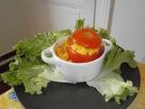 Tomates farcies polenta et lardons