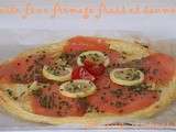 Tarte fine fromage frais et saumon