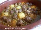 Tajine de boulettes aux petits pois