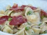 Orechiette aux petits pois, gorgonzola et coppa