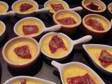 Crèmes brûlées au safran et chorizo