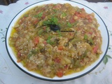 Salade d'aubergines, poivrons et tomates et mise en pot