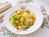 Salade de poireaux et fenouils à l'ail et harissa (recette familiale)....سلطة الكرات و البسباس بالثوم و الهريسة