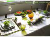 Decoration de table en vert et marron