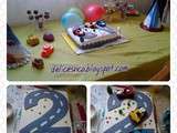 Gateaux d'anniversaire garcon theme voitures de course - race cars birthday cake