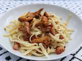 Pâtes Sautées aux Girolles et aux Lardons