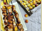 Brochettes de porc mariné aux mirabelles