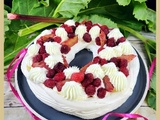 Pavlova rhubarbe et framboises