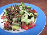 Salade lentilles avocat concombre