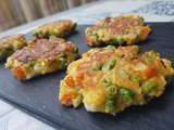 Galettes petits pois, carottes et feta