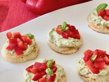 Blinis au pesto et poivron rouge