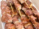 Brochettes de canard au piment d’Espelette, cuisson au four