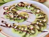 Carpaccio de kiwi, chocolat et noisettes