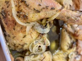 Cuisses de poulet marinées, cuisson au four