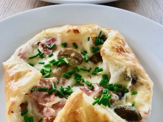 Feuilletés au jambon et champignons