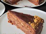 Gâteau tout chocolat, poires et spéculoos