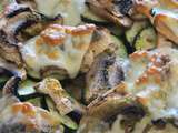 Gratin de champignons et courgettes au pesto