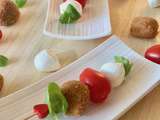 Mini brochettes de tomates et mozzarella