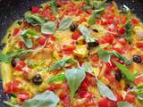 Omelette aux poivrons et olives