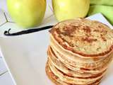 Pancakes vanillés aux pommes, à la farine de petit épeautre