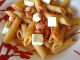 Penne tomatées au saumon fumé