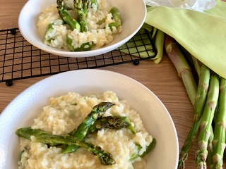 Risotto aux asperges vertes et Pavé d’Affinois