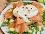 Salade de salicornes et pommes de terre au saumon fumé et burrata