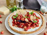 Tarte salée aux tomates cerises sur son lit de ricotta