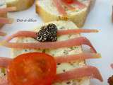 Toasts au beurre de truffe et jambon cru