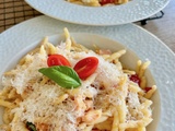 Trofie au saumon fumé et aux tomates cerises