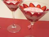 Verrine de fraises girly au fromage blanc