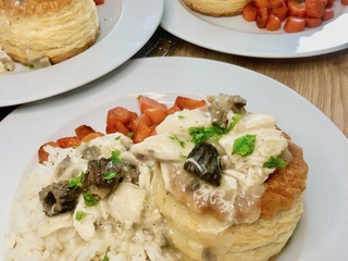 Vol-au-vent au poulet et morilles