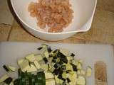 Tartare de Crevettes, Courgettes, Tomates Confites et Mozzarella