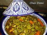 Tajine d'agneau aux petits-pois, fèves et artichauts