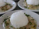 Carpaccio de noix de saint Jacques et mousse à la liqueur d'aloé