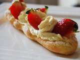 Il m’attendait patiemment – Eclairs aux fraises de Carpentras & crème pâtissière légère à la vanille