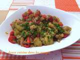 Aubergines et poivrons rouges sautés