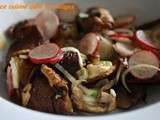 Salade de shiitakes  et radis