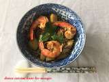 Soba au concombre et crevettes roses